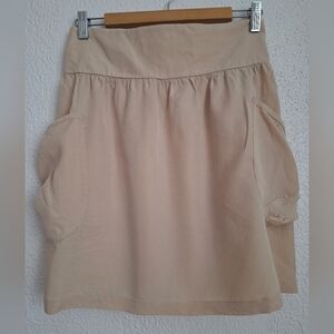 ZARA  Cream Ruched Bubble Mini Skirt Casual